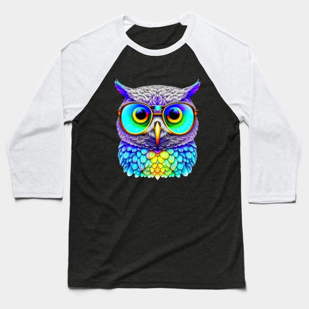 Cool Owl Baseball T-Shirt by Uniman